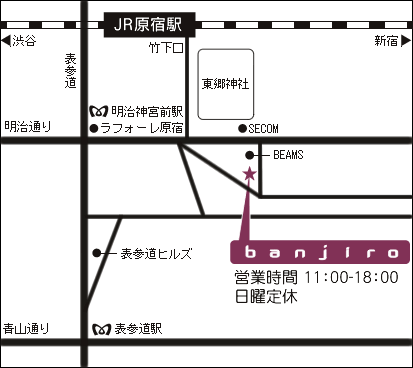 きもの 原宿「伴治郎」 マップ